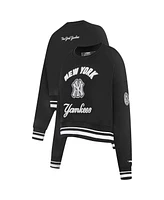 Pro Standard Women's Black New York Yankees Cultivated Pearl Cropped Pullover Sweatshirt