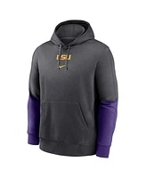 Nike Men's Anthracite/Purple Lsu Tigers 2024 Sideline Club Pullover Hoodie