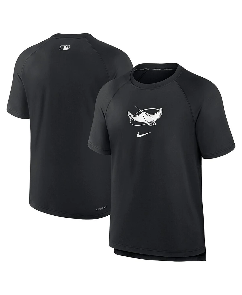 Nike Men's Black Tampa Bay Rays Authentic Collection Pregame Raglan Performance T-Shirt