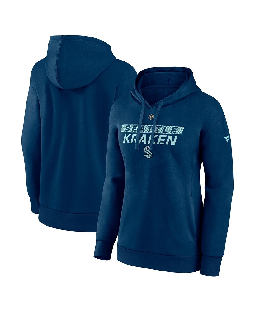 Fanatics Women's Navy Seattle Kraken Authentic Pro Core Primary Fleece Pullover Hoodie