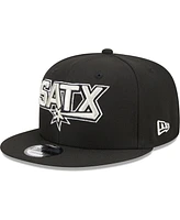 New Era Men's Black San Antonio Spurs Jersey Hook Statement Edition 9FIFTY Snapback Hat