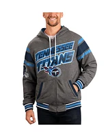 G-iii Sports by Carl Banks Men's Gray/Navy Tennessee Titans Extreme Full Back Reversible Hoodie Full-Zip Jacket