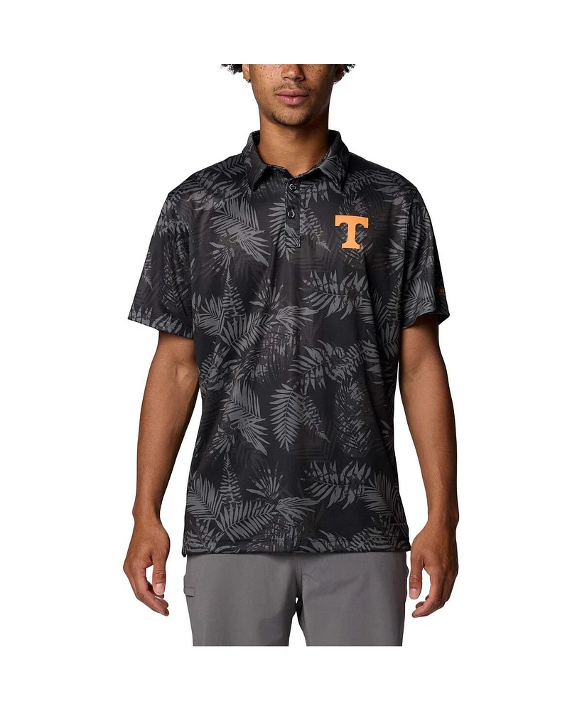 Columbia Men's Black Tennessee Volunteers Pfg Super Terminal Tackle Omni-Shade Bangalows Polo