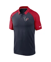 Nike Men's Navy Houston Texans Raglan Tri-Blend Performance Polo