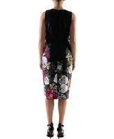 Donna Ricco Women's Floral-Print Twist-Front Sheath Dress