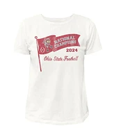 The Victory Women's White Ohio State Buckeyes College Football Playoff 2024 National Champions Flag T-Shirt