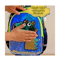 Sunveno Toddler Dinosaur Backpack Reversible Sequins