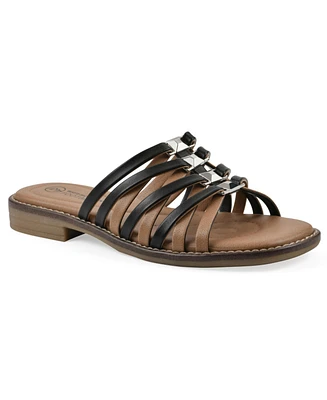 White Mountain Women's Mazy Slip-On Flat Sandals