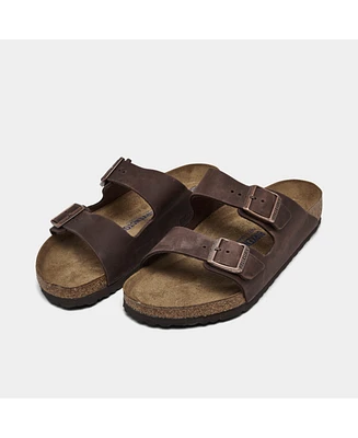 Birkenstock Men's Arizona Essentials Oiled Leather Two-Strap Sandals from Finish Line