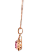 Le Vian Passion Fruit Tourmaline (1-1/2 ct. t.w.), Bubble Gum Pink Sapphire (1/20 ct. t.w.), & Nude Diamond (1/6 ct. t.w.) Halo Adjustable 20" Pendant