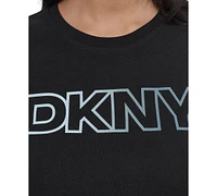 Dkny Sport Women's Ombre Outline-Logo Crewneck T-Shirt
