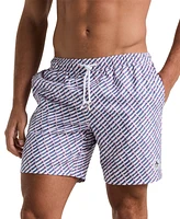 Original Penguin Men's Geo Print Drawstring 7" Swim Trunks