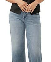 Silver Jeans Co. Women's Suki Mid Rise Curvy Fit Wide Leg