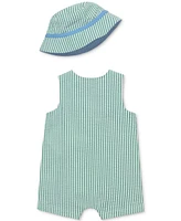 Little Me Baby Boys 2-Pc. Cotton Golf Sunsuit & Bucket Hat Set