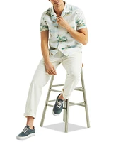 Nautica Men's Short Sleeve Button-Front Tropical Print Camp Shirt