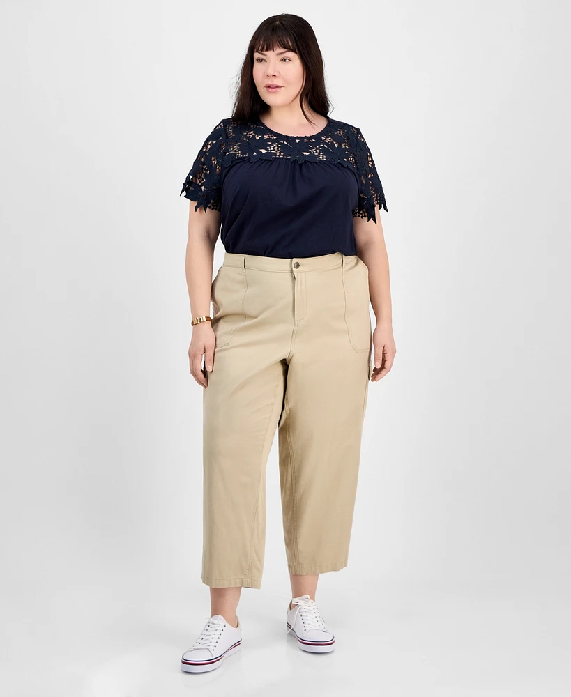 Tommy Hilfiger Plus Cropped Cargo Pants