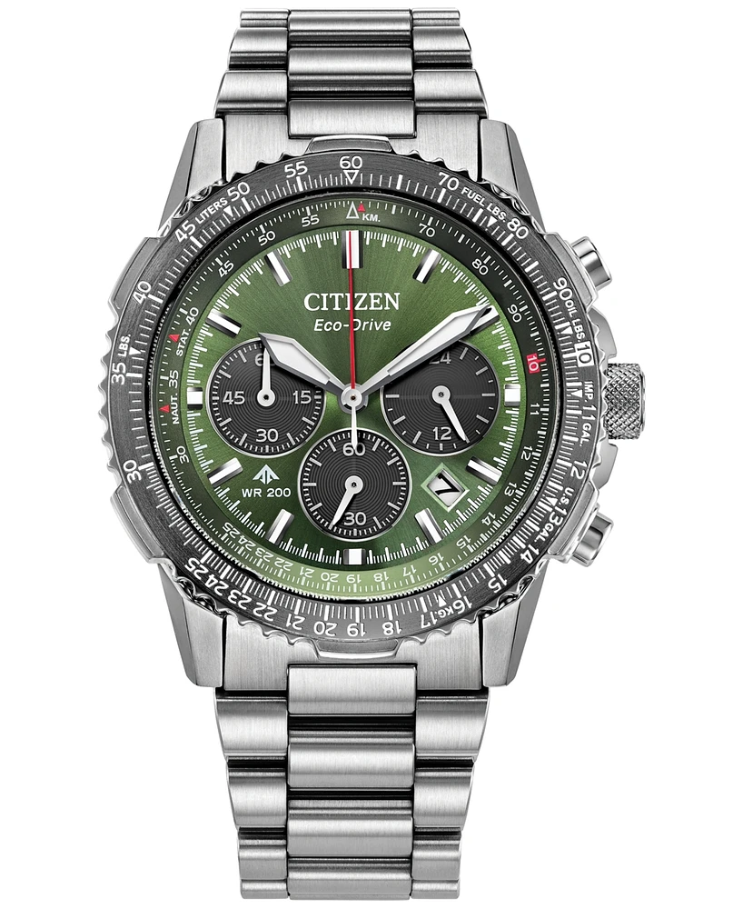 Citizen Men's Promaster Eco Navihawk Chronograph Stainless Steel Bracelet Watch 40mm