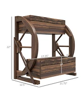 Outsunny Wooden Wagon Planter Box
