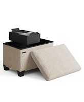 Rectangular Boucle Ottoman Storage Bench – Modern Foot Stool