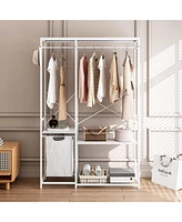 Portable Freestanding Wardrobe Clothes Rack with Premium Oxford Cloth Storage Bag