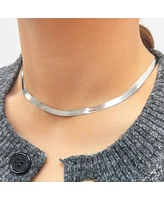 The Lovery Large Herringbone Necklace 14K White Gold - 5 millimeters - 18 inches