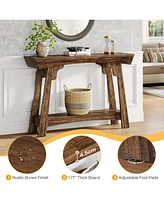 Tribesigns Console Table with Storage, 2-Tier Wood Entryway Table with Shelf, Farmhouse Narrow Sofa Table Behind Couch for Foyer, Hallway, Living Room