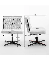 Armless Office Desk Chair No Wheels