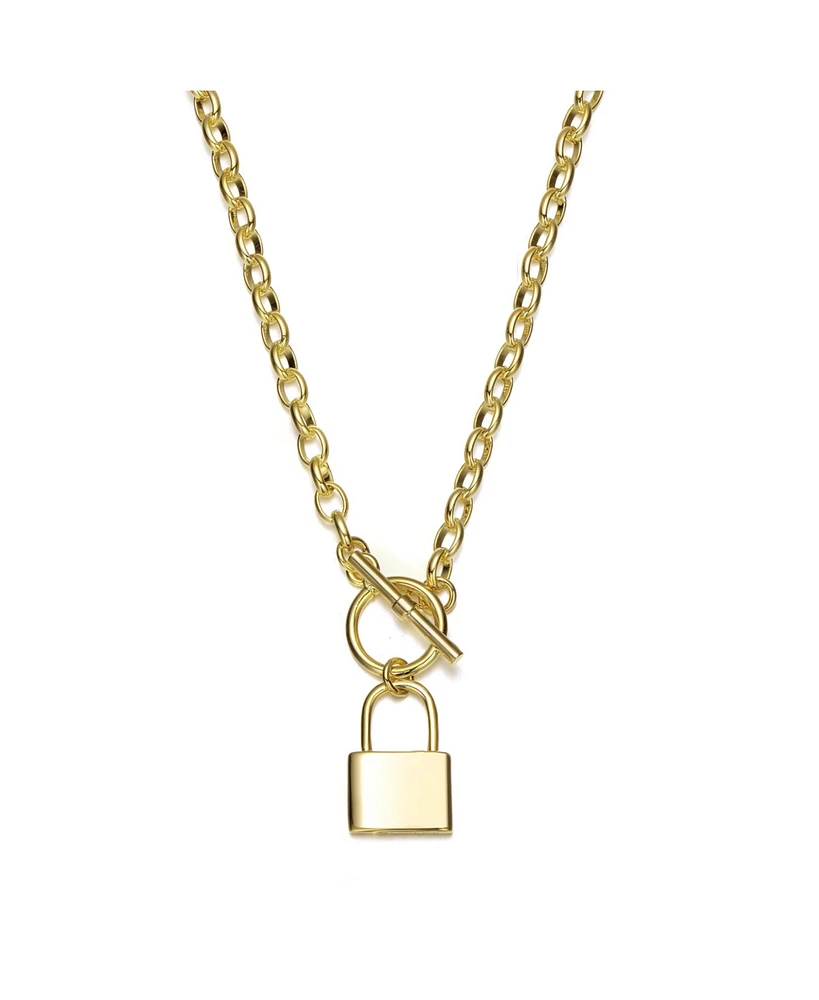 14K Gold Plated Locket Charm Necklace
