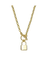 14K Gold Plated Locket Charm Necklace