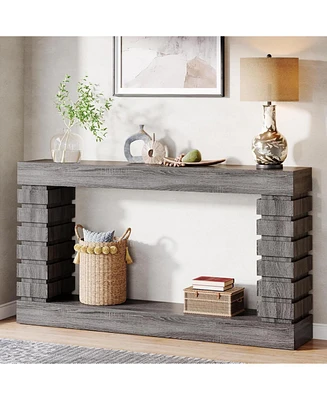 Tribesigns 70.8-Inch Long Console Table, Wood Entryway Table with Storage, Narrow Sofa Couch for Living Room Hallway