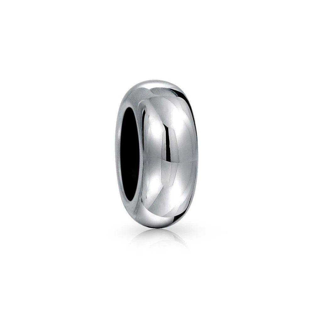 Bling Jewelry Clasp Spacer Charm Black Rubber Stopper Bead, Sterling Silver for European Bracelet