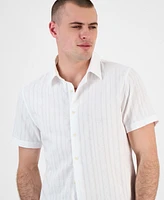 Guess Men's Wimbley Regular-Fit Dobby Stripe Button-Down Shirt