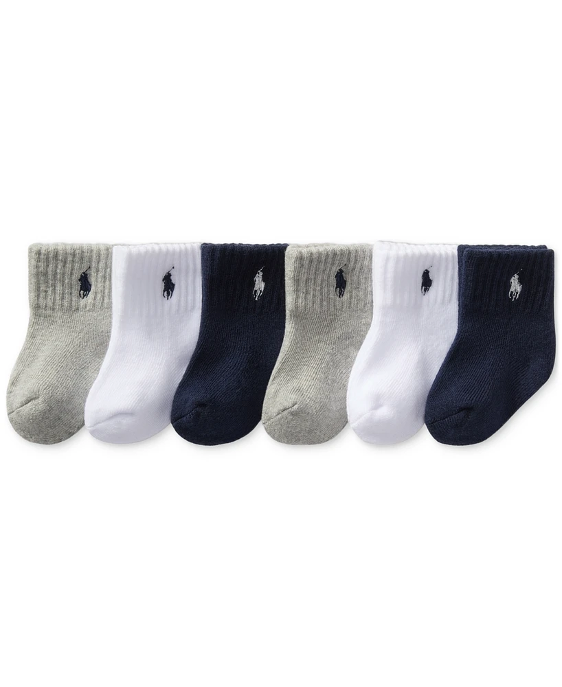 Polo Ralph Lauren Baby Boy Sport Quarter Socks, 6 Pack