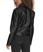 Levi's Women's Faux-Leather Asymmetric-Zip Moto Jacket