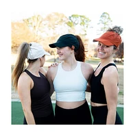 Women's Adjustable High Ponytail Running Hat - Black