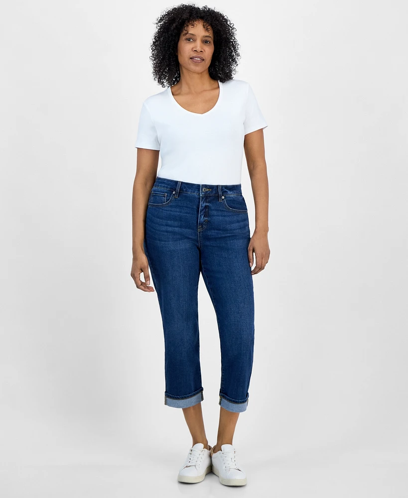 Style & Co Women's Mid-Rise Curvy Capri Jeans, Created for Macy's