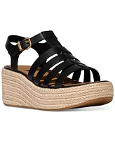 FitFlop Women's Platform Espadrille Leather Wedge Sandals