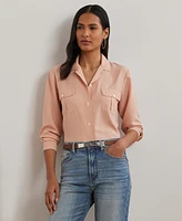 Lauren Ralph Women's Relaxed-Fit Crepe Shirt