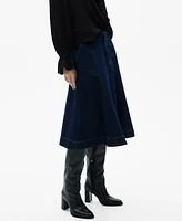 Mango Women's Flared Denim Skirt