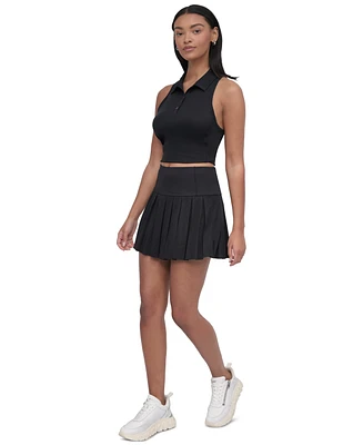 Dkny Sport Women's Court Pique-Knit Pleated Tennis Skort