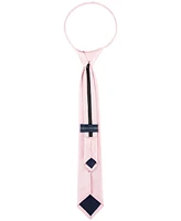 Tommy Hilfiger Boys Textured Solid Pre-Tied Zipper Tie