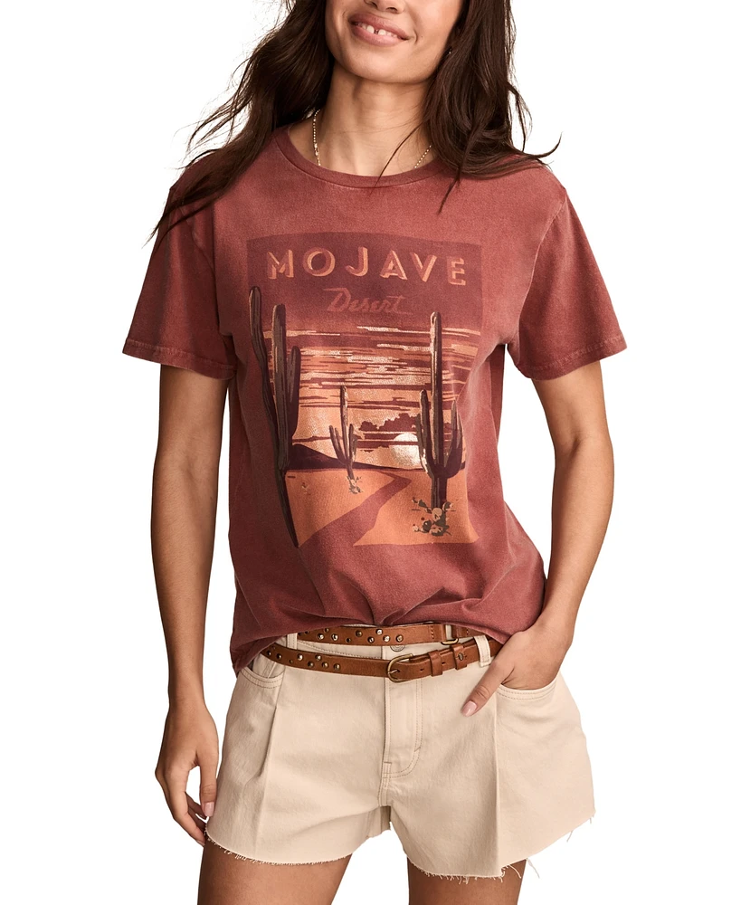 Lucky Brand Women's Mojave Desert Cotton Boyfriend T-Shirt