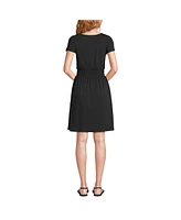 Lands' End Women's Cotton Modal Smocked Waist Dress