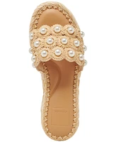 Dolce Vita Women's Caper Pearl Raffia Woven Footbed Sandals