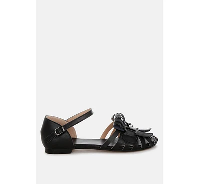 Ramita Horsebit Fringe Flat Sandals