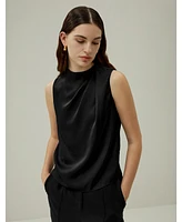 Sleeveless Minimalist Silk Top for Women