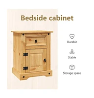 Bedside Cabinet Mexican Pine Corona Range 20.9"x15.4"x26"