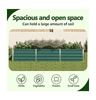 Garden Raised Bed Galvanized Steel 94.5"x31.5"x17.7" Green