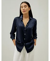 Elegant Button Up Silk Shirt for Women