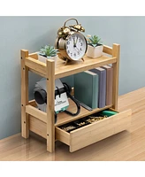 Sorbus 2-Tier Bamboo Kitchen Countertop Organizer - ideal for storage and display, stores your favorite spices, seasonings, and household items